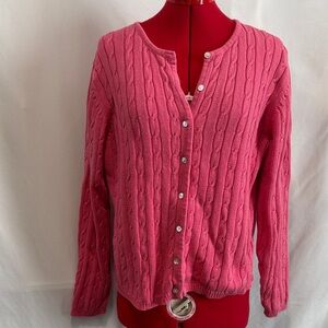 Pierre Cardin Vibrant Pink Cable Knit Cardigan
